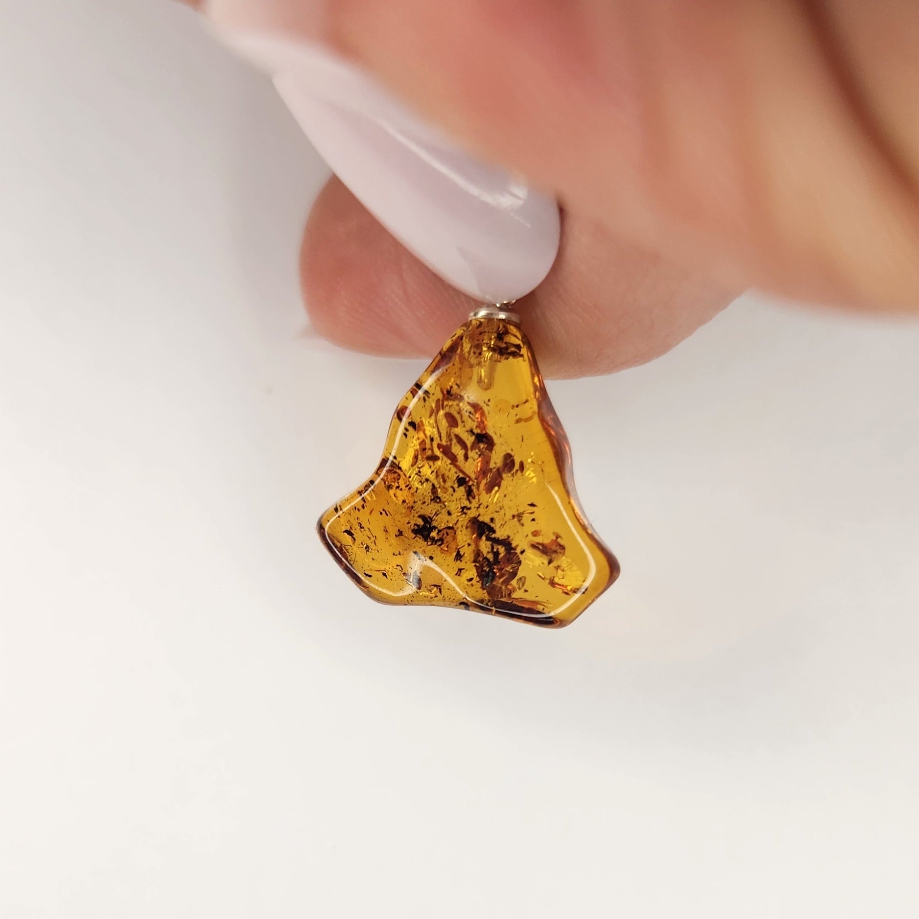 Amber Free Shape Small Pendant