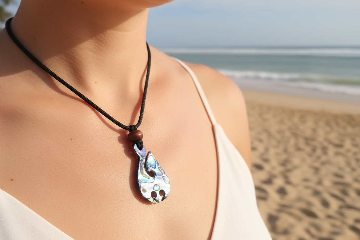 Pointed Paua Shell Hei Matau