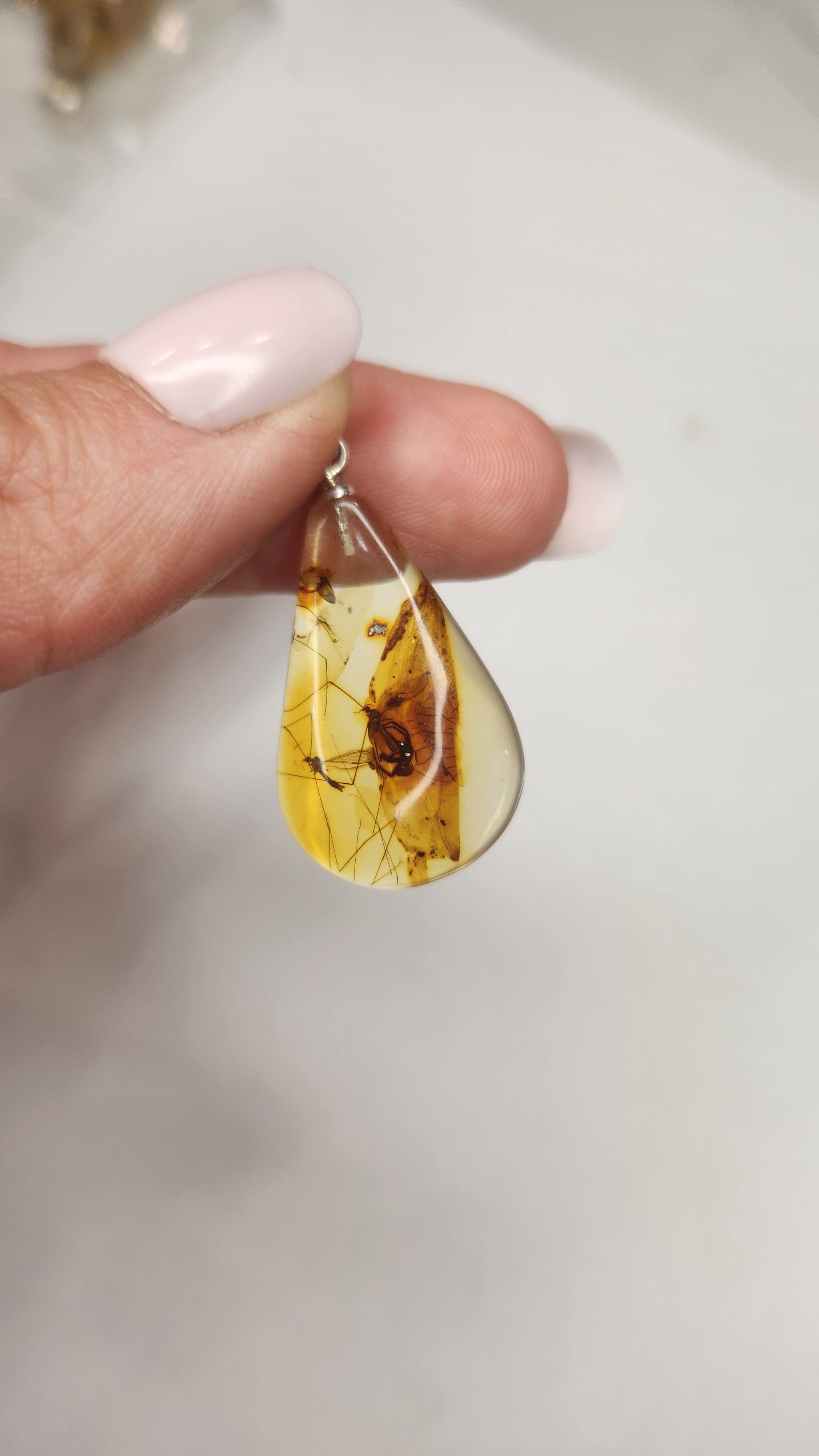 Unique Baltic Amber and Stamped 925 Sterling Silver Pendant 2