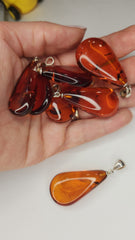 Baltic Amber and Stamped 925 Silver Teardrop M