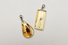 Unique Baltic Amber and Stamped 925 Sterling Silver Pendant 2