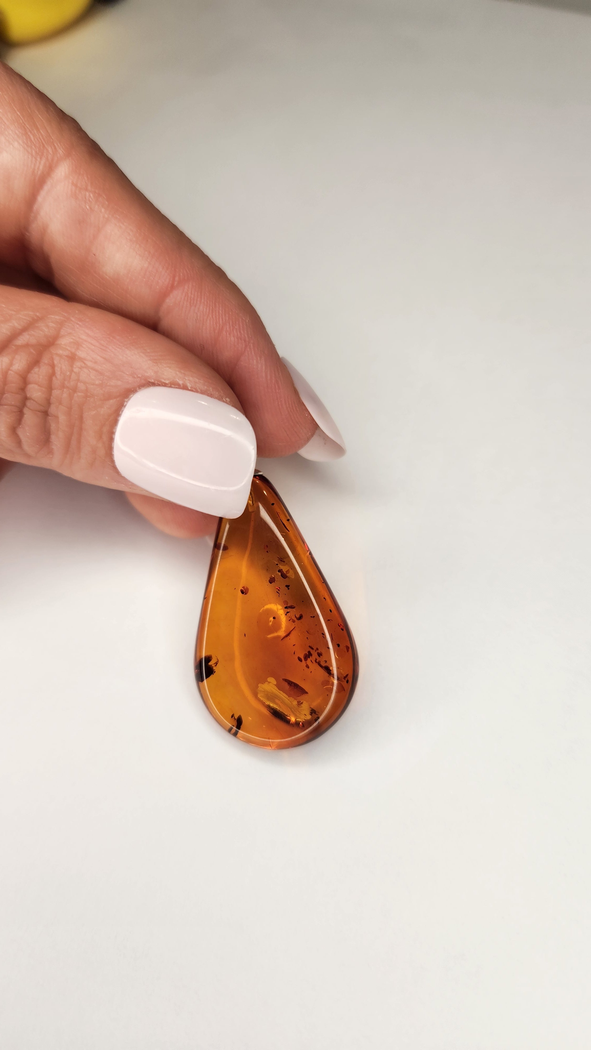 Baltic Amber and Stamped 925 Silver Teardrop M