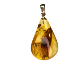 Unique Baltic Amber and Stamped 925 Sterling Silver Pendant 2