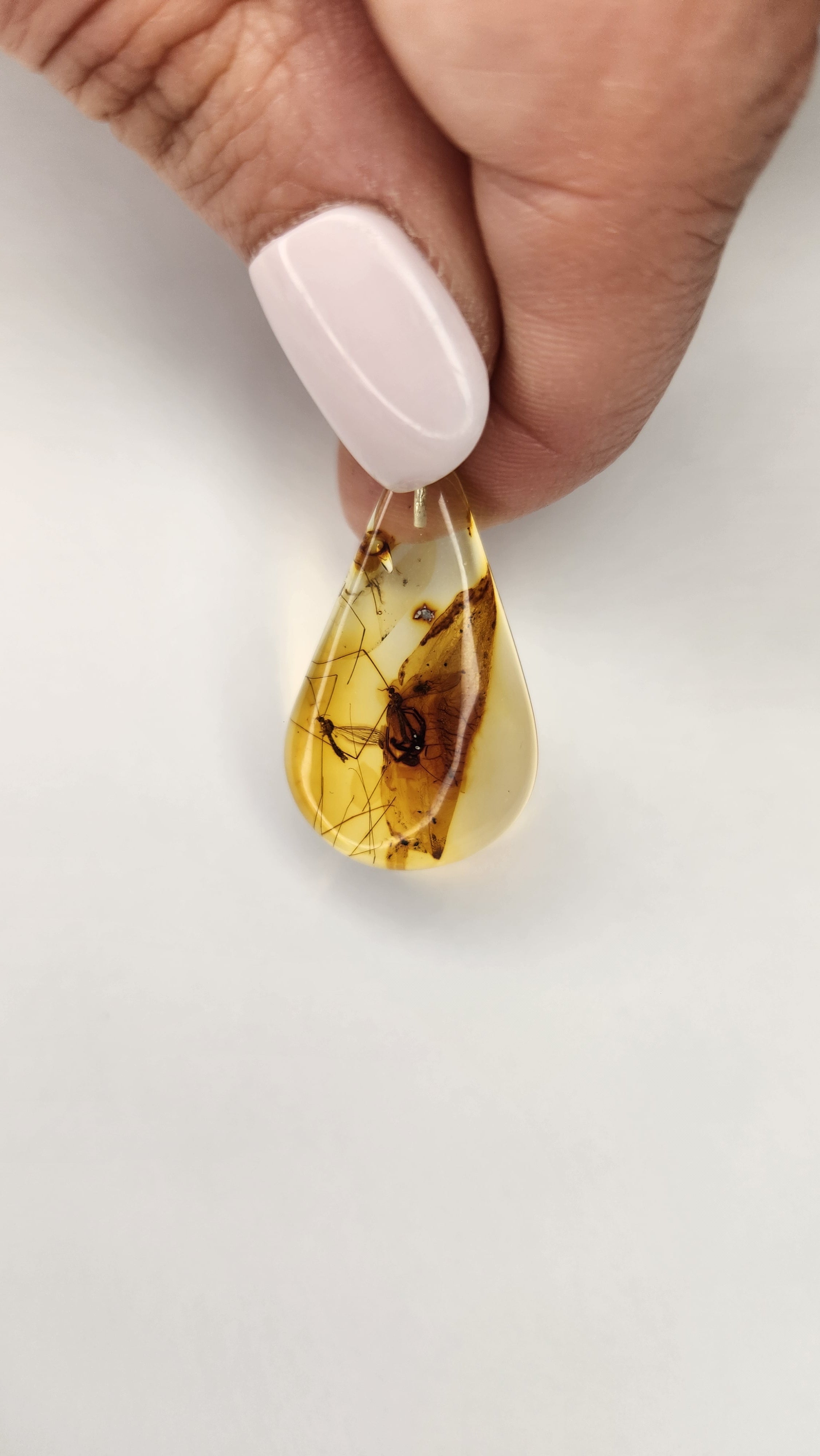 Unique Baltic Amber and Stamped 925 Sterling Silver Pendant 2